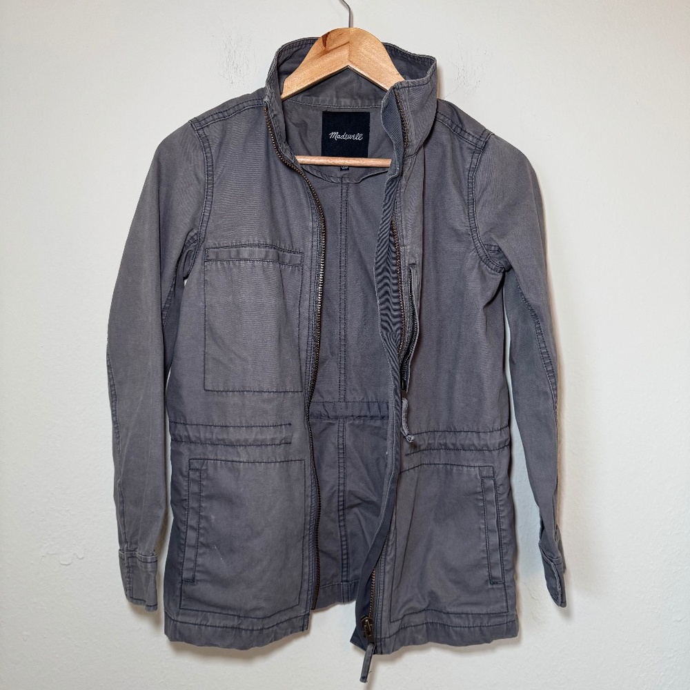 Madewell Jacket Women's XS Grey Utility Full Zip Casual Midweight Grunge